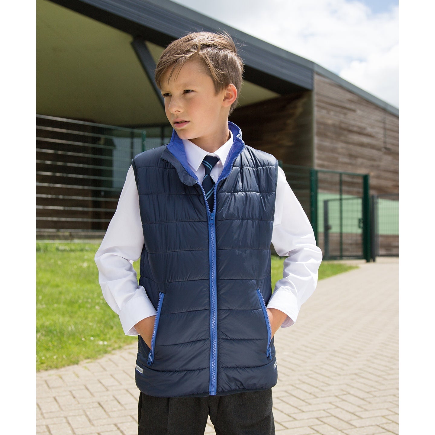 Result Core Junior Bodywarmer Gilet Padded Jacket Reflective Lightweight Warm