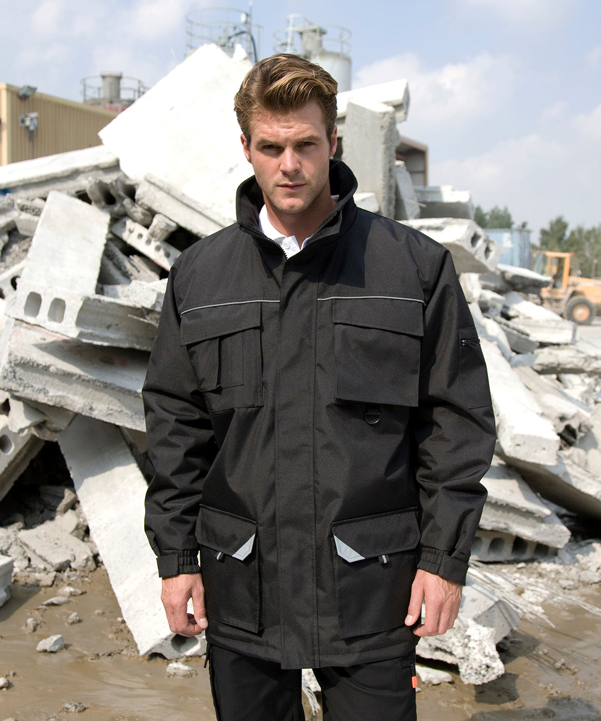 Result Workguard Sabre Long Coat Durable Waterproof with Reflective Details