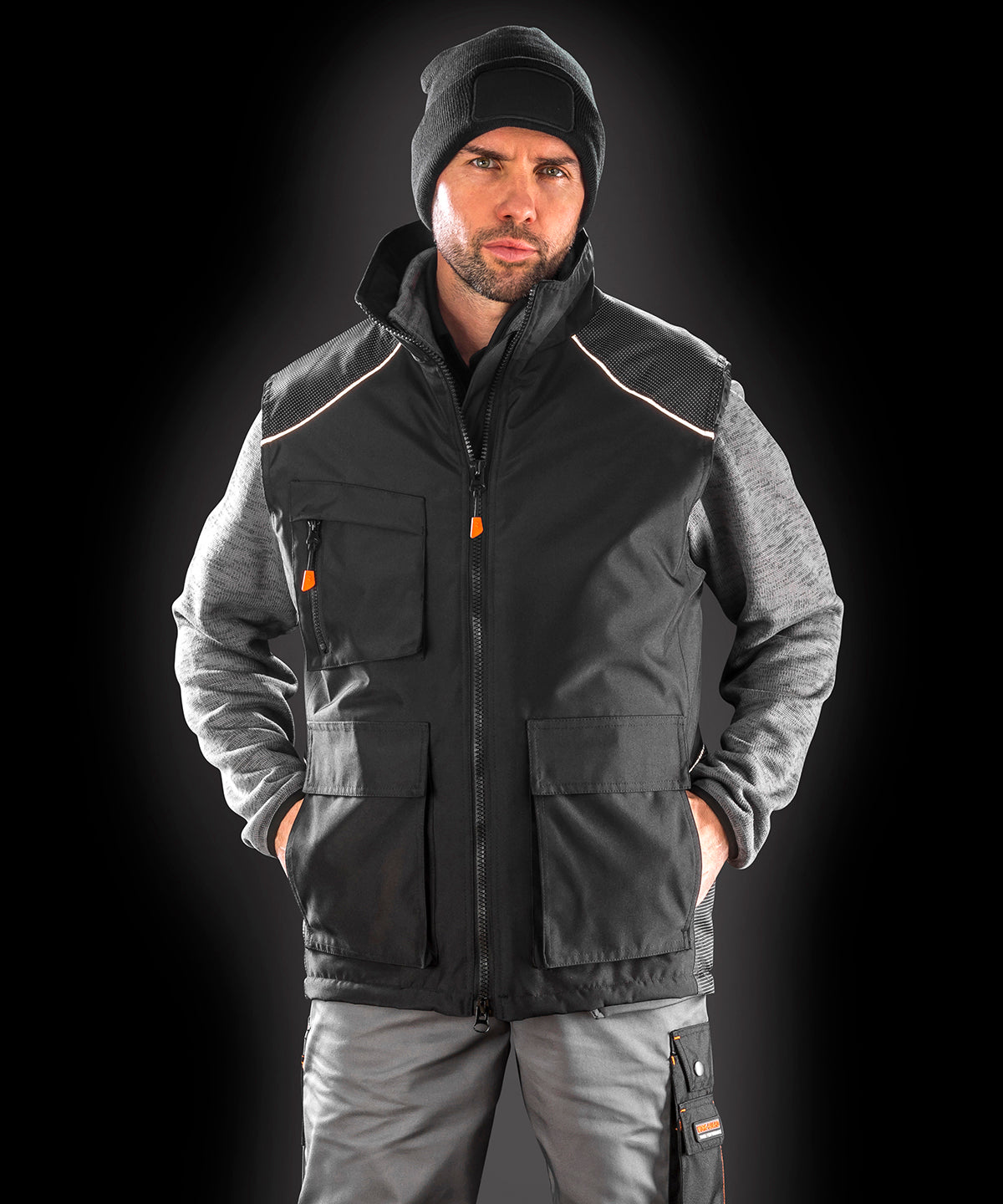 Result Workguard Vostex Bodywarmer with Reflective Piping and Storm Flap