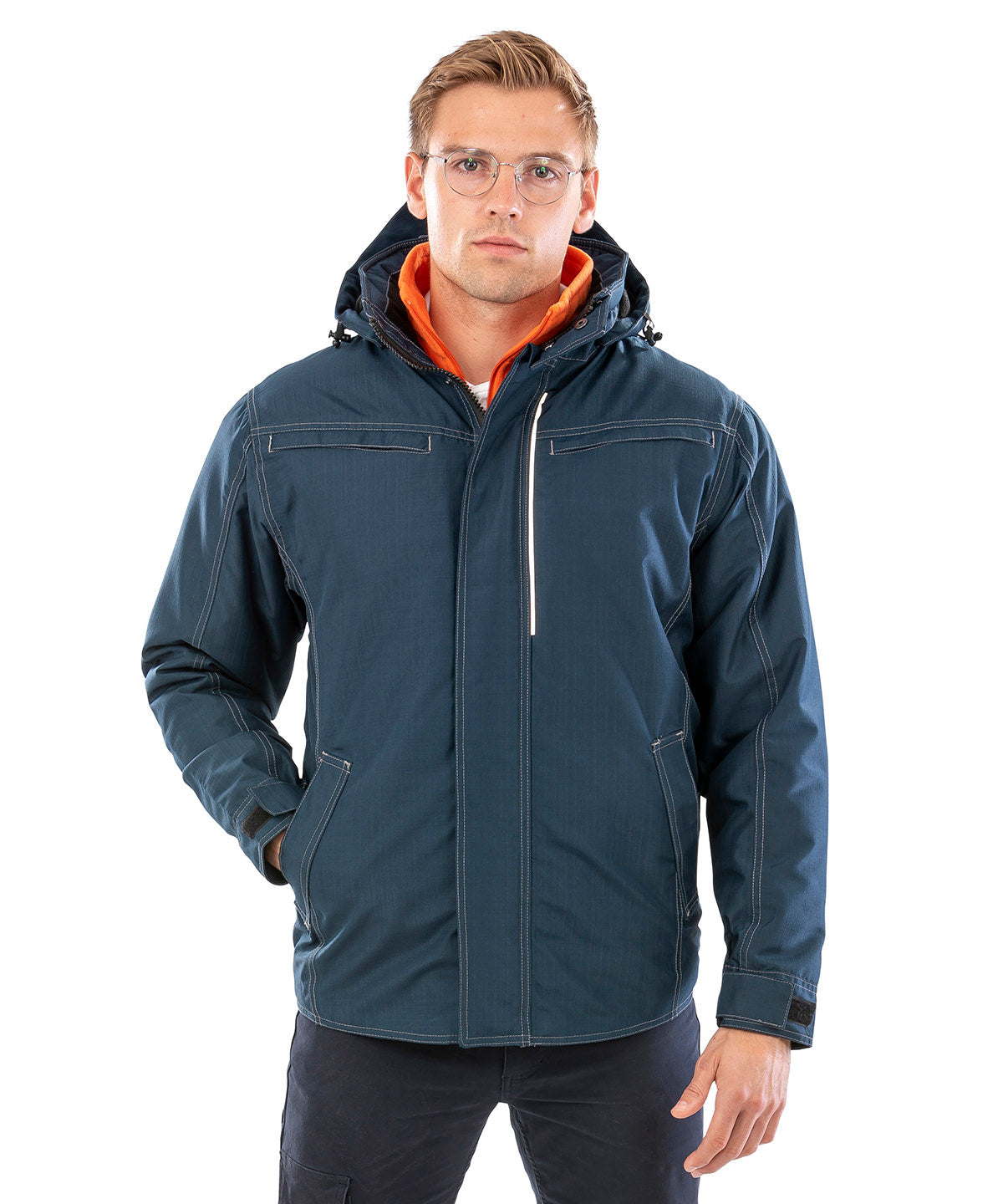 Result Denim Texture Rugged Jacket Waterproof Breathable Removable Hood