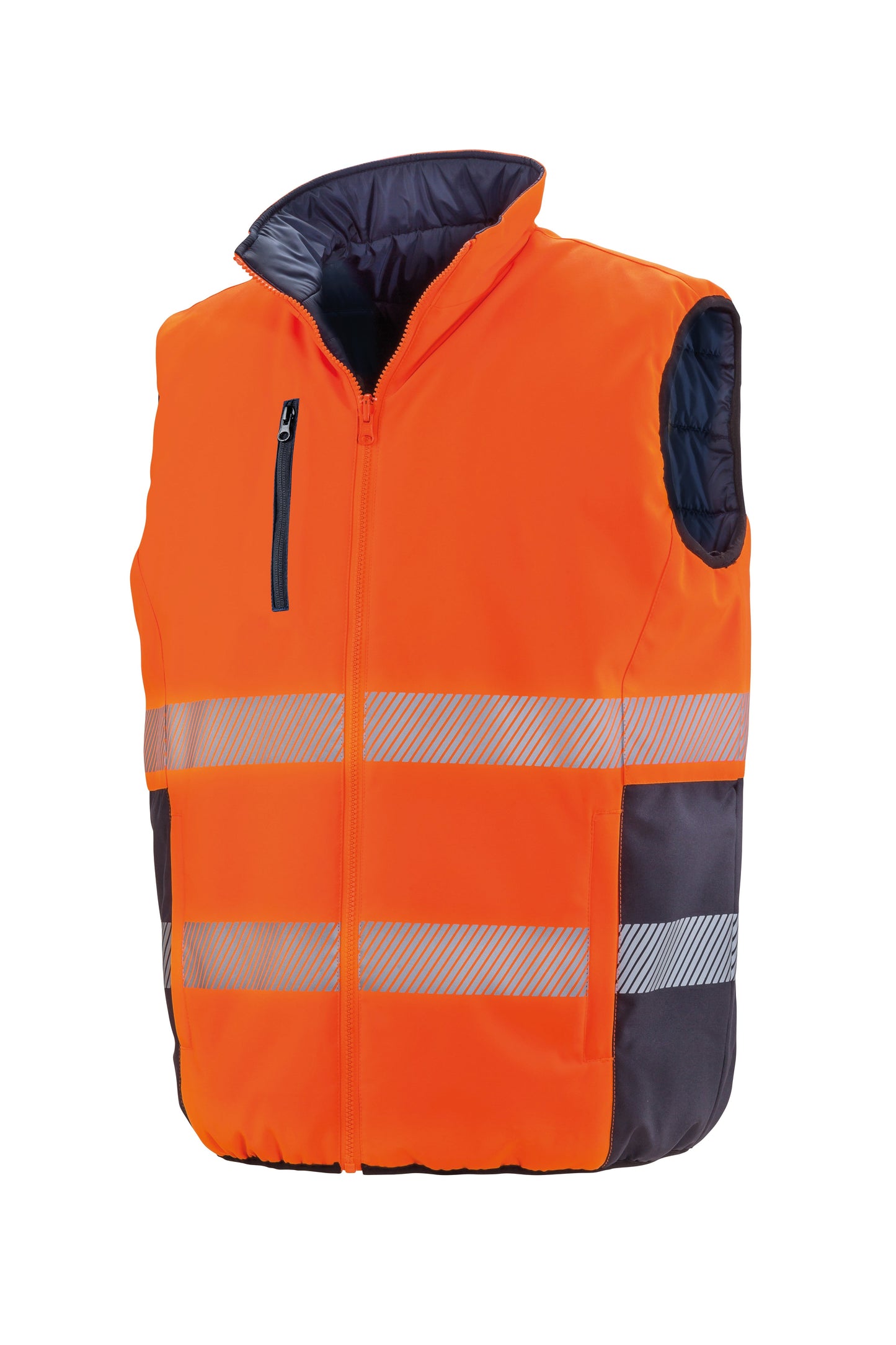Result Safeguard Reversible Soft Padded Gilet High Visibility Lightweight Warm