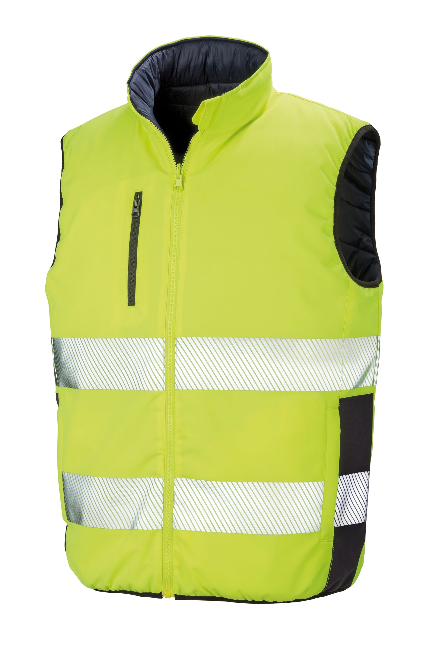 Result Safeguard Reversible Soft Padded Gilet High Visibility Lightweight Warm