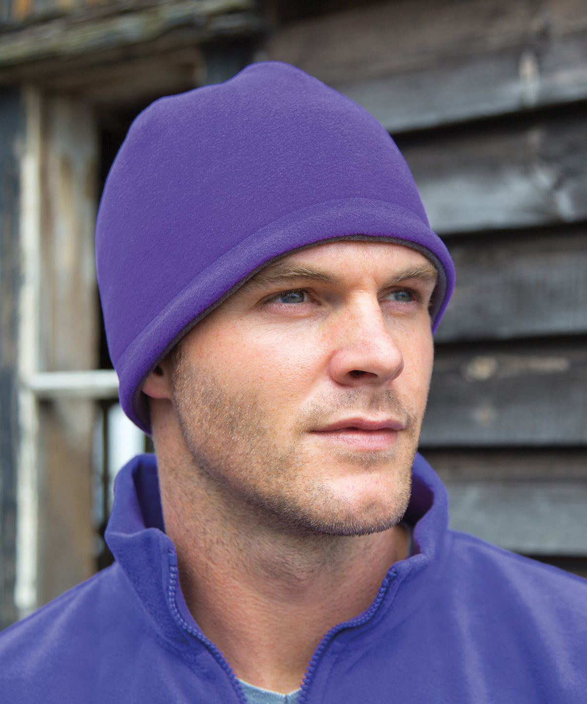Result Winter Essentials Reversible Fleece Skull Hat Long Length Warm Fashion