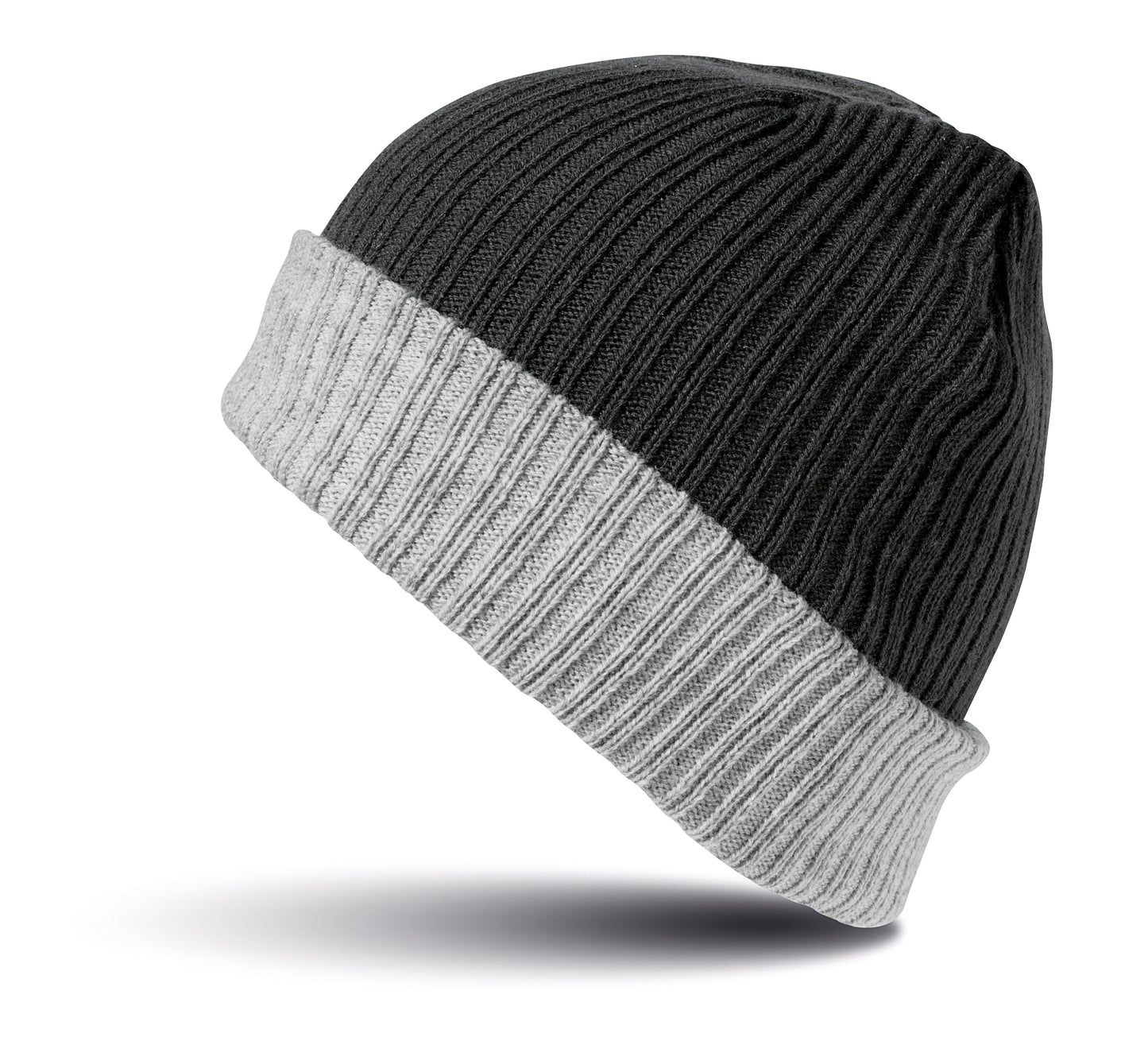 Result Winter Essentials Double-Layer Knitted Hat Chunky Knit Foldable Hem