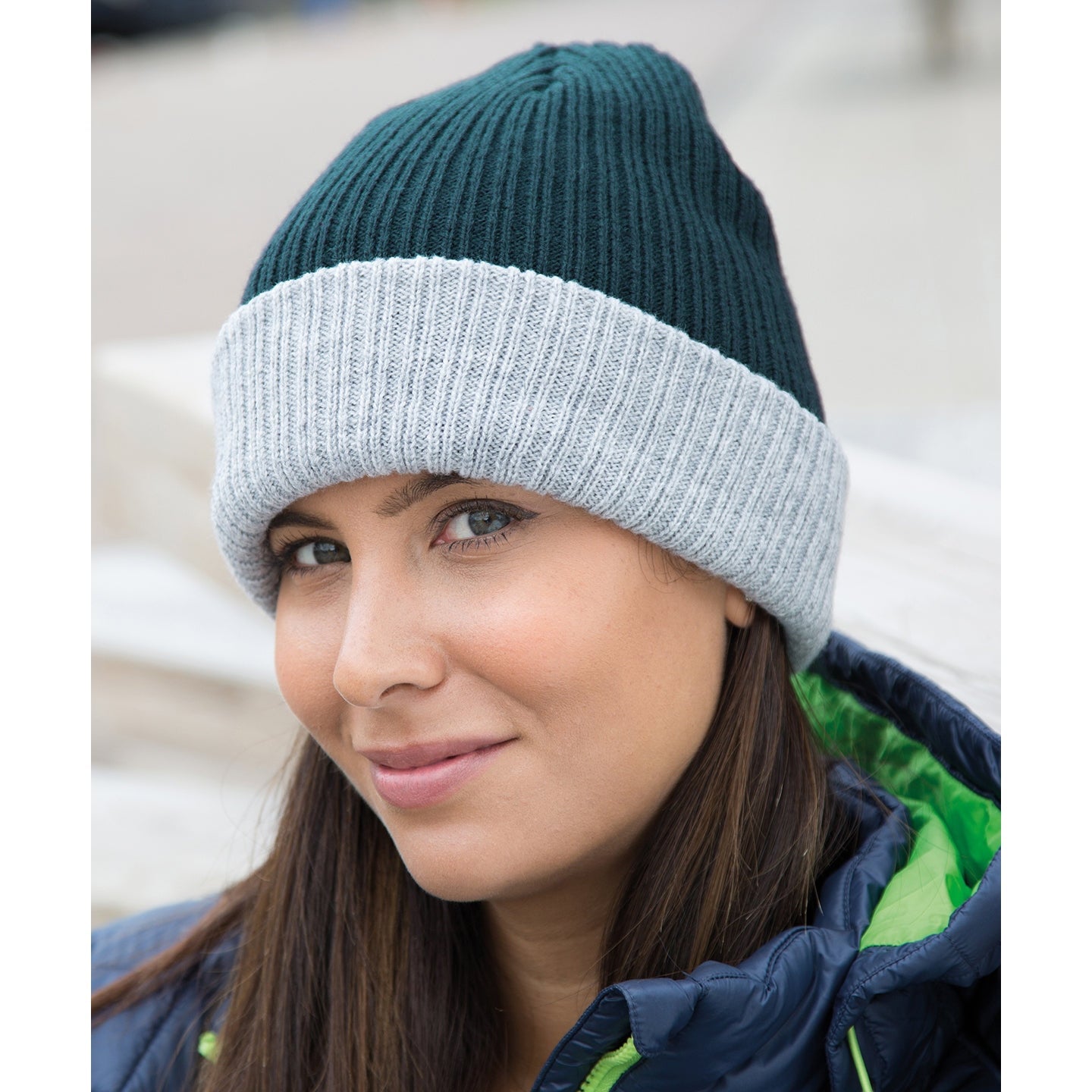 Result Winter Essentials Double-Layer Knitted Hat Chunky Knit Foldable Hem