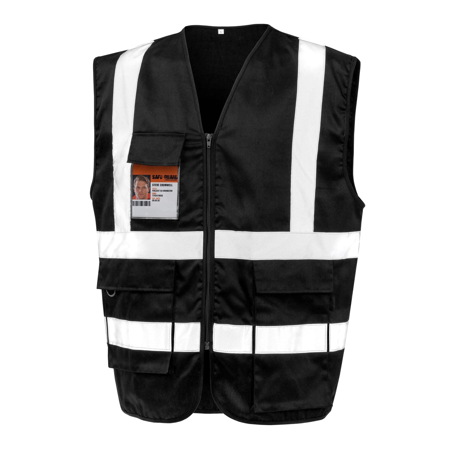 Result Safeguard Heavy Duty Polycotton Security Vest with Extra-Length Pocket