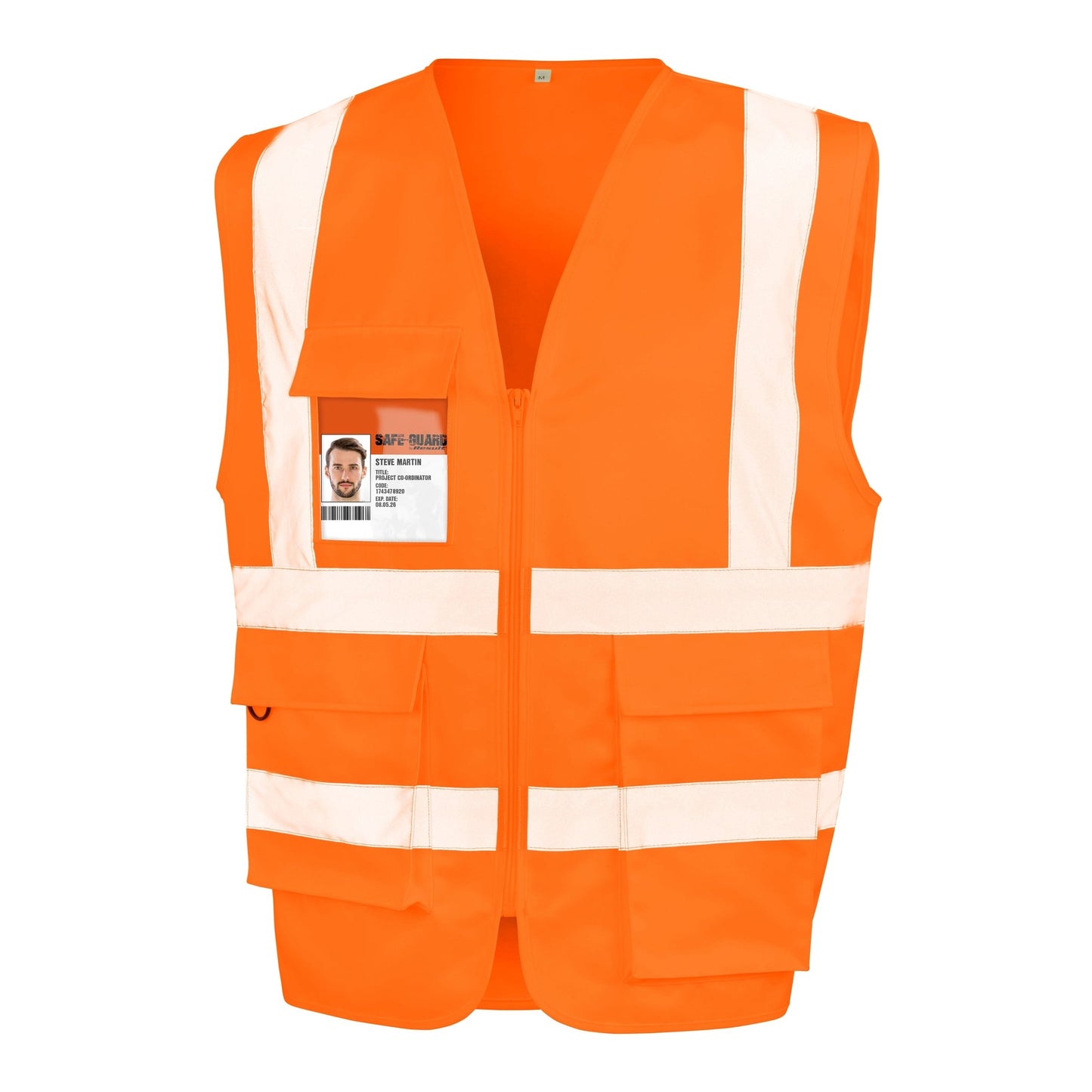 Result Safeguard Heavy Duty Polycotton Security Vest with Extra-Length Pocket