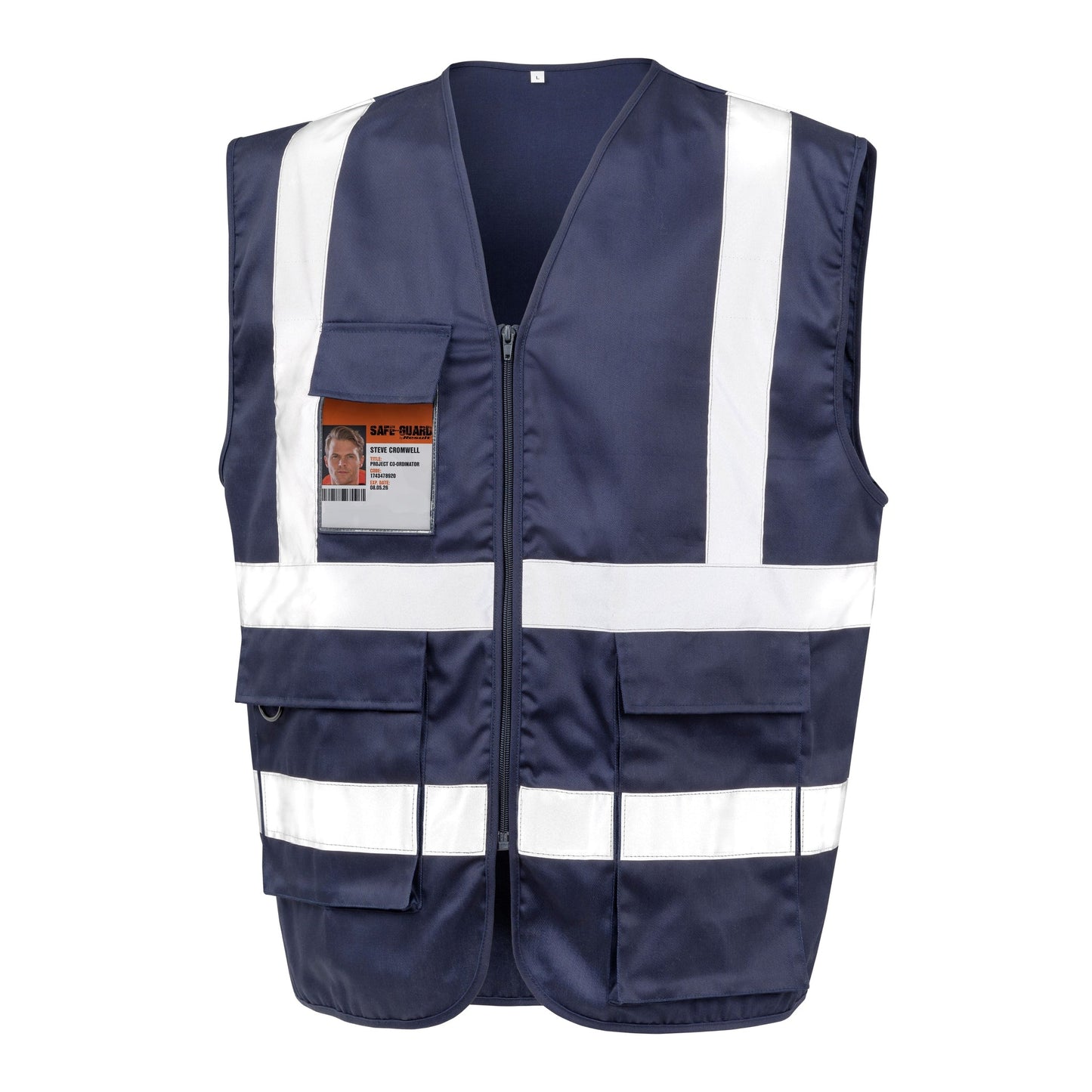 Result Safeguard Heavy Duty Polycotton Security Vest with Extra-Length Pocket