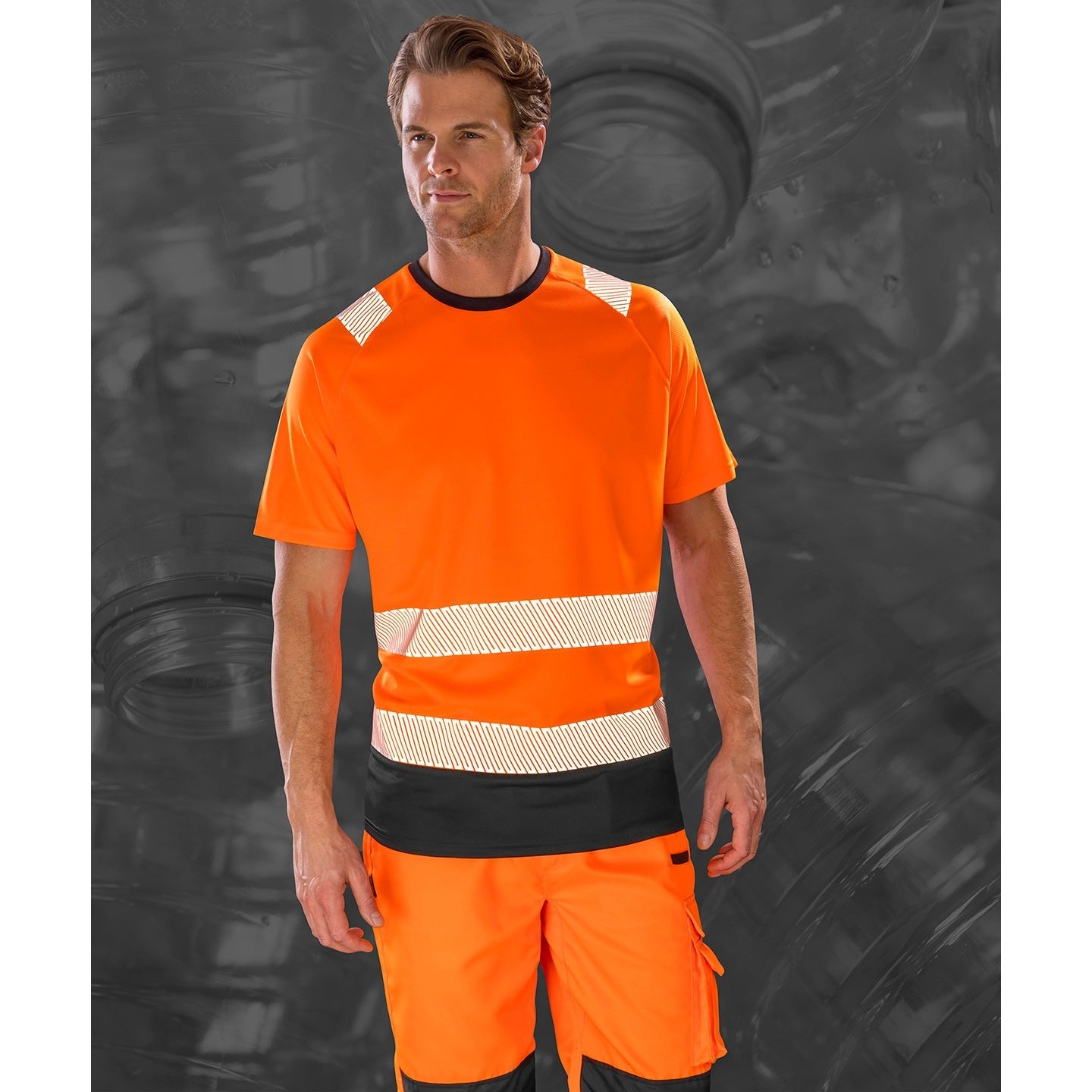 Result Recycled Safety T-Shirt EN ISO 20471 Class 2 Breathable Eco-Friendly