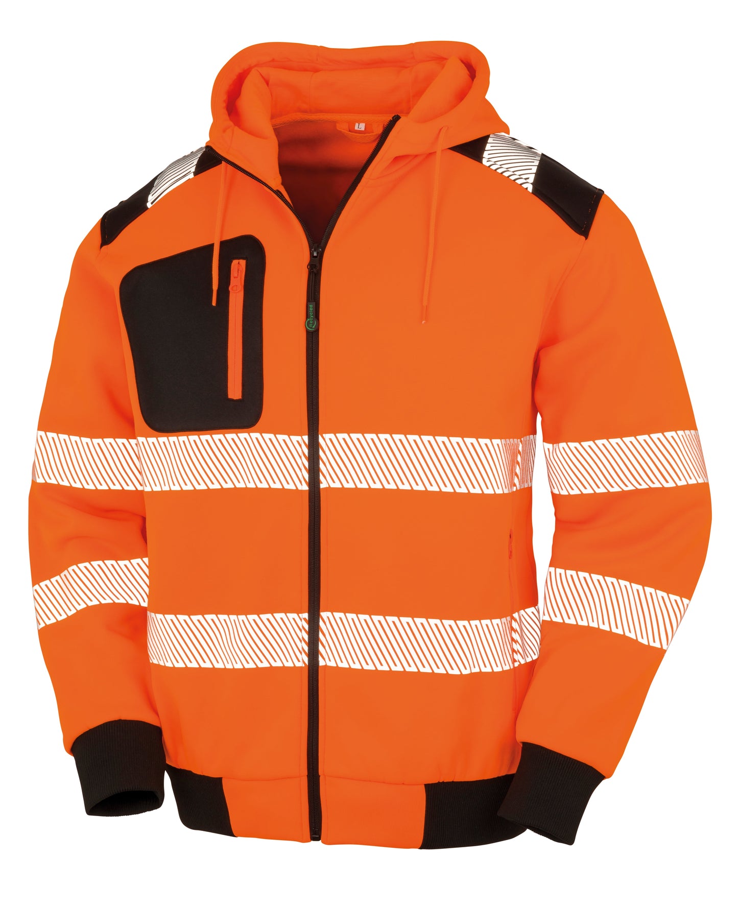 Result Recycled Safety Hoodie EN ISO 20471 Class 2 Warm Breathable Zipped