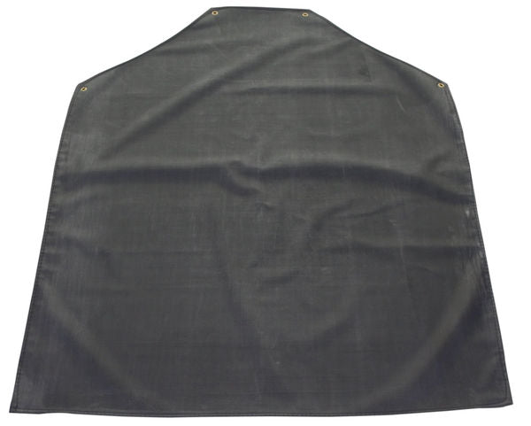 Beeswift Black Rubber Apron 42" x 36" Bib Style with Eyelets for Durability