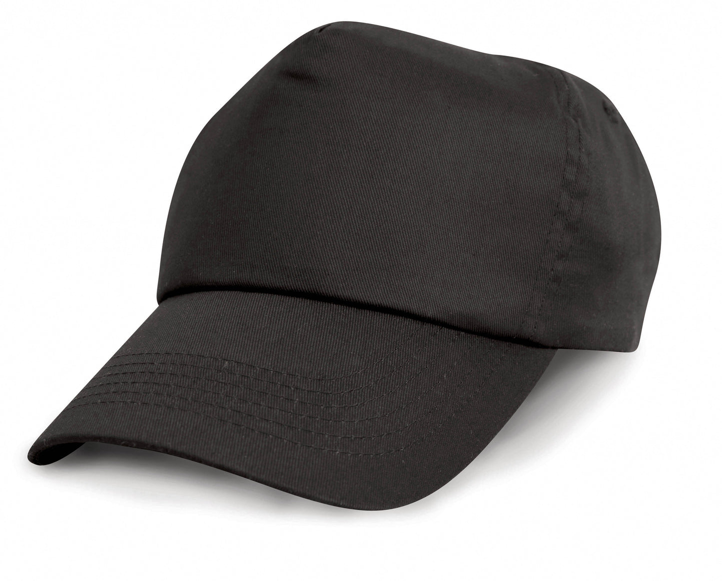 Result Headwear Junior Cotton Cap 5-Panel Pre-Curved Peak Adjustable Size