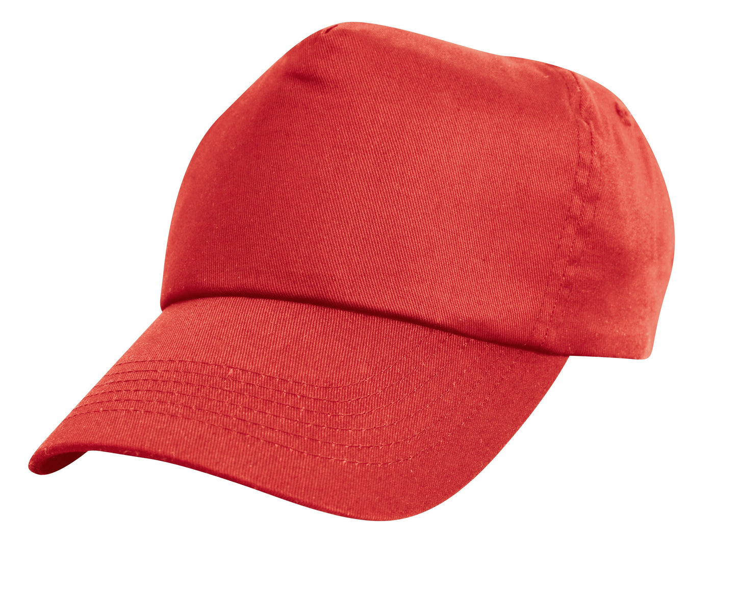 Result Headwear Junior Cotton Cap 5-Panel Pre-Curved Peak Adjustable Size