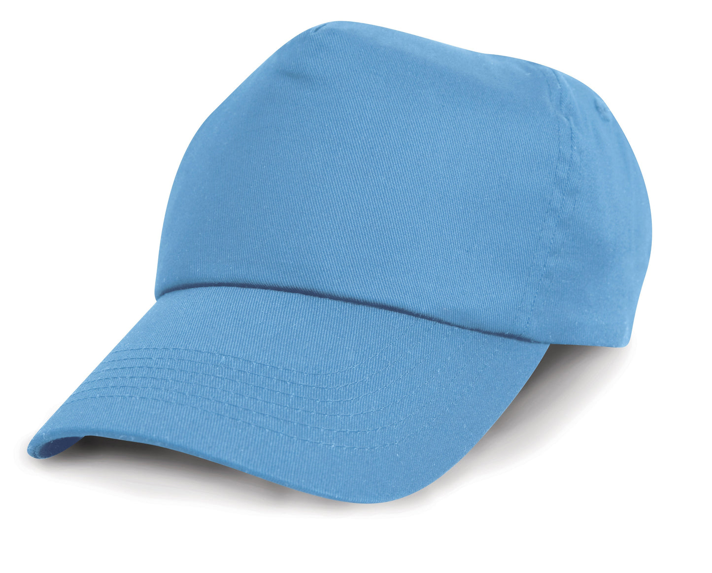 Result Headwear Junior Cotton Cap 5-Panel Pre-Curved Peak Adjustable Size