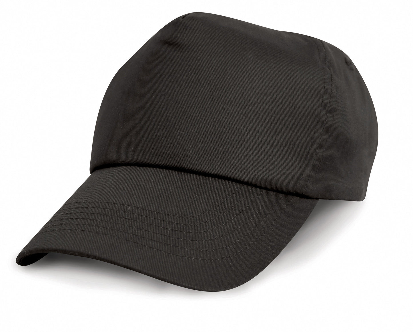 Result Headwear Cotton Cap 5-Panel Full Profile Pre-Curved Peak Adjustable Size