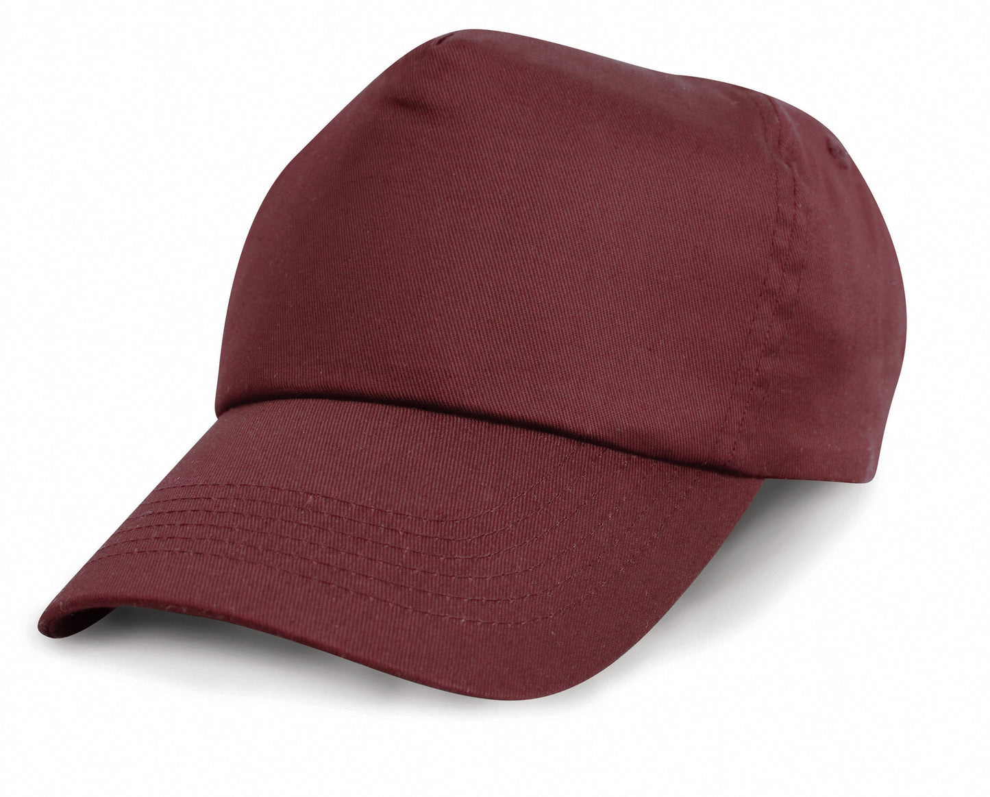 Result Headwear Cotton Cap 5-Panel Full Profile Pre-Curved Peak Adjustable Size