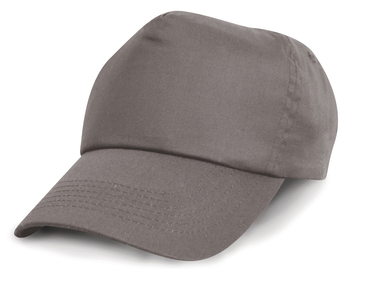 Result Headwear Cotton Cap 5-Panel Full Profile Pre-Curved Peak Adjustable Size