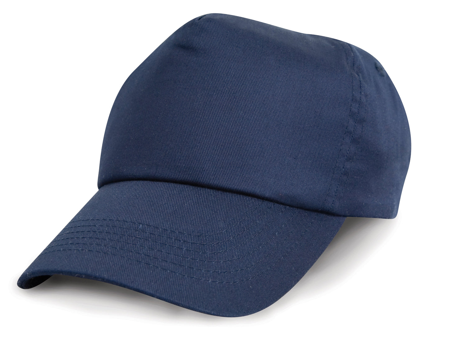 Result Headwear Cotton Cap 5-Panel Full Profile Pre-Curved Peak Adjustable Size