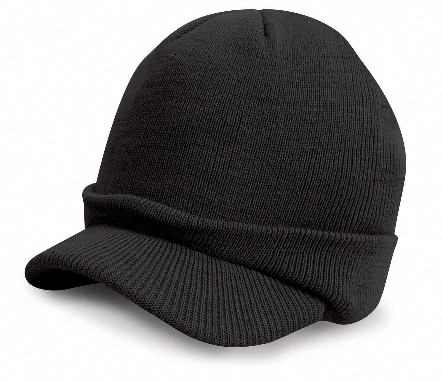 Esco Army Knitted Hat Winter Essentials Double Thickness Pre-Curved Peak