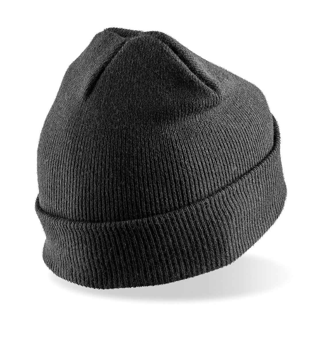 Result Winter Essentials Double-Knit Beanie with Printable Cotton Patch