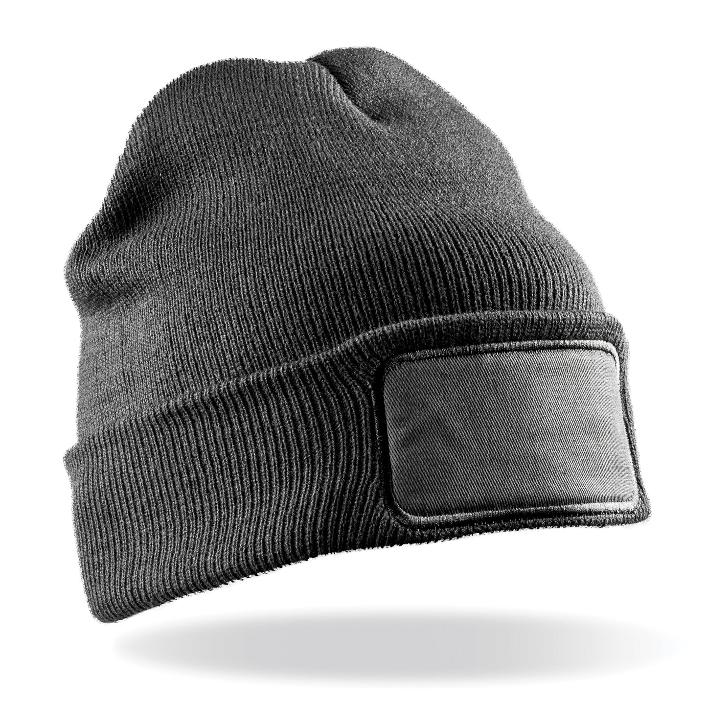 Result Winter Essentials Double-Knit Beanie with Printable Cotton Patch