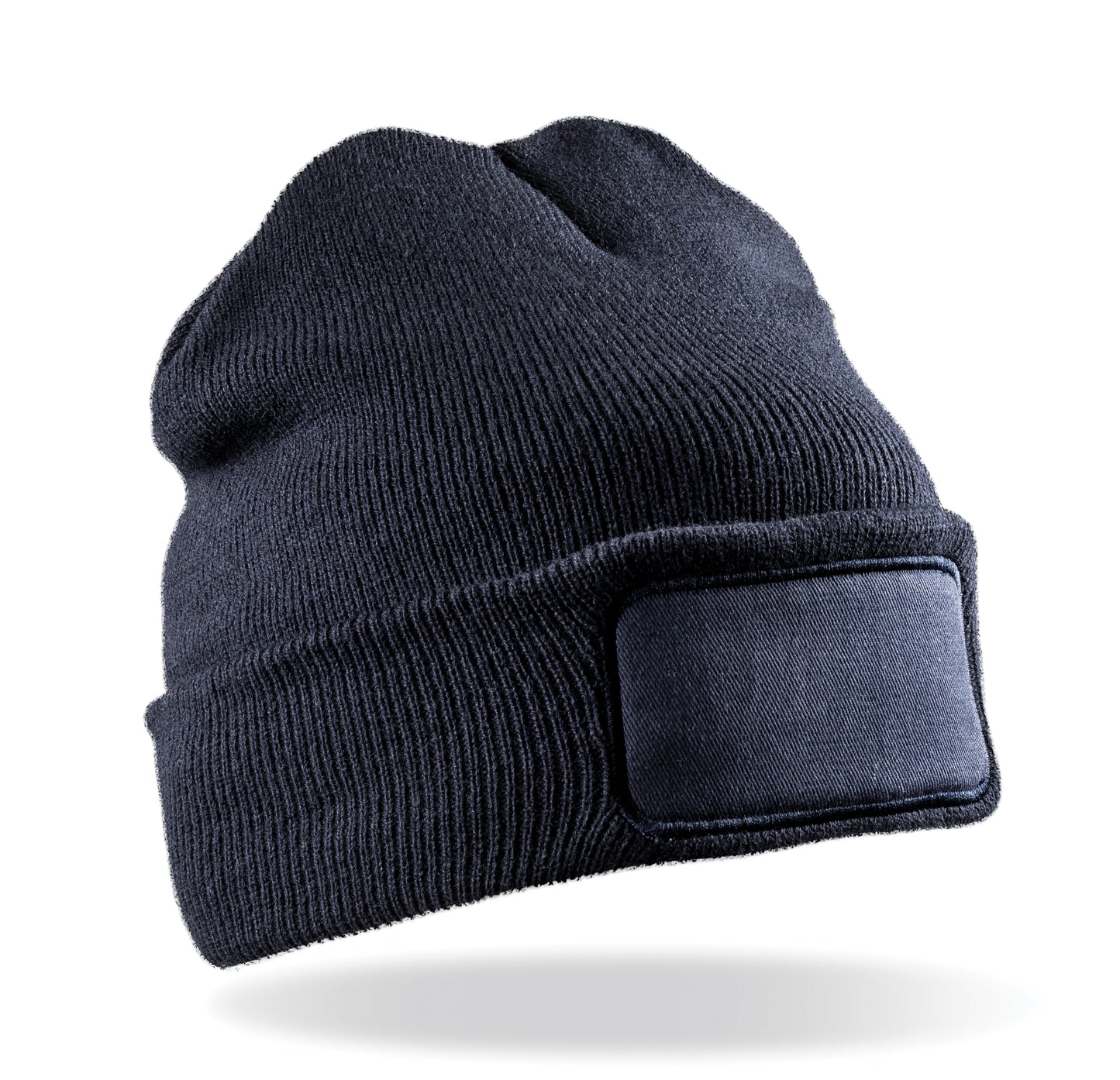 Result Winter Essentials Double-Knit Beanie with Printable Cotton Patch