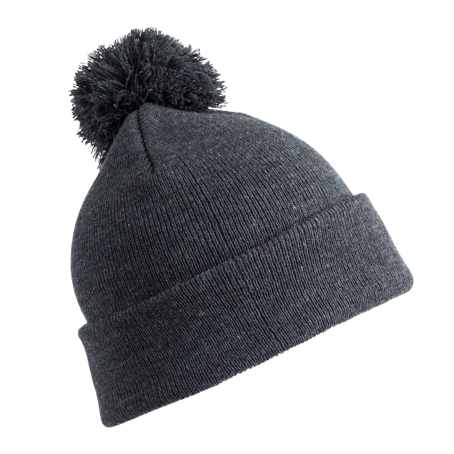 Result Winter Essentials Pom Pom Beanie Heavyweight Double Thickness Grey