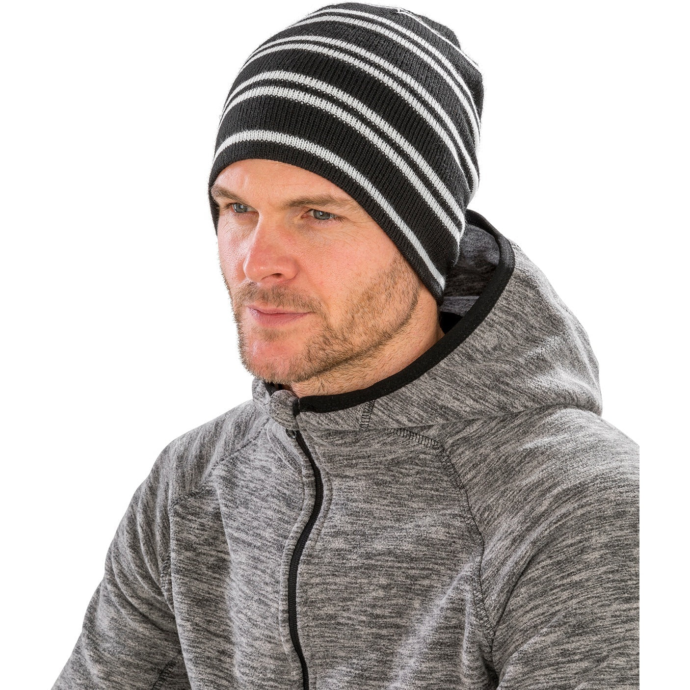 Result Winter Essentials Reversible Beanie Hat Long Fashion Fit 100% PolyAcrylic