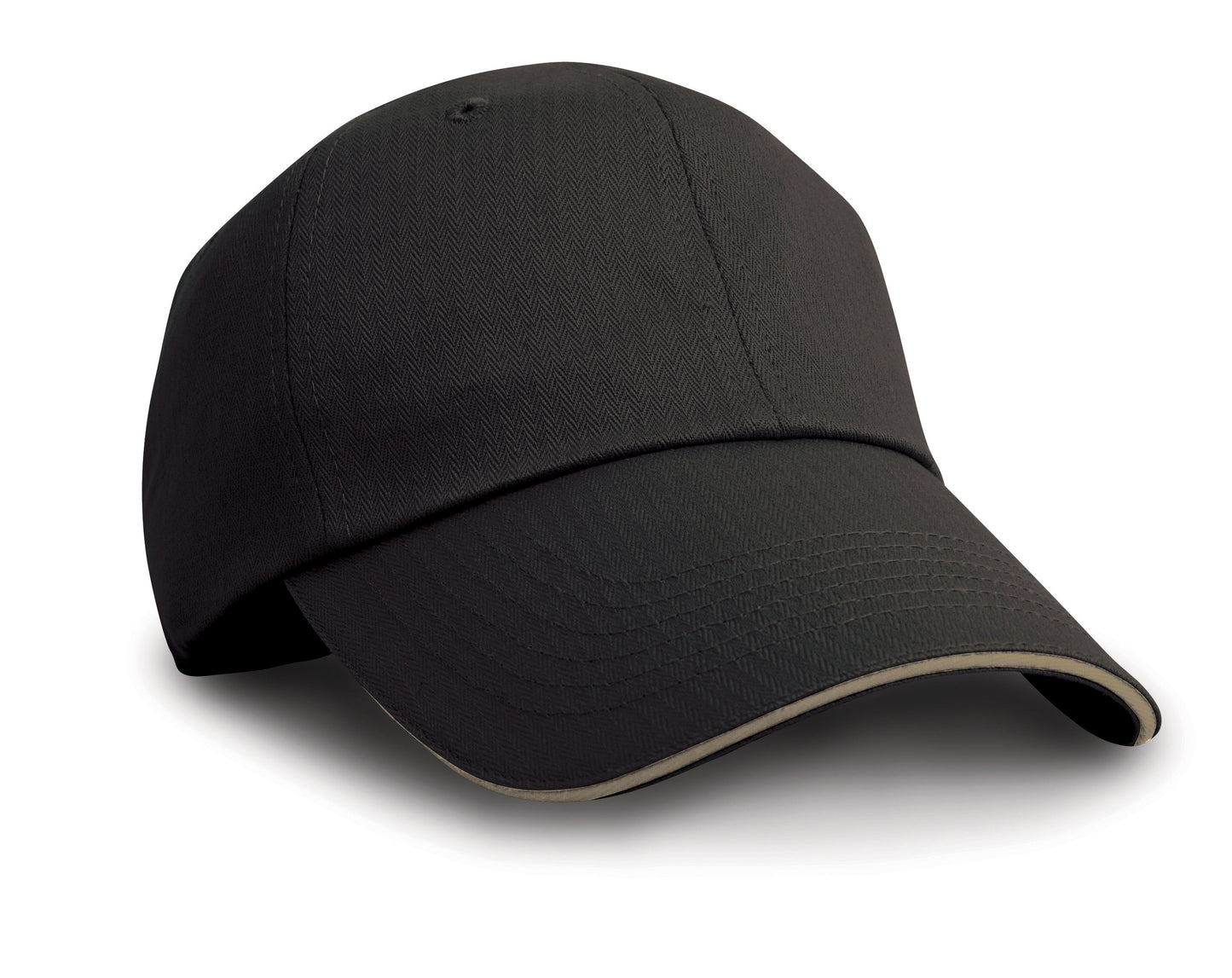 Result Headwear Herringbone Cap Low Profile Sandwich Peak Adjustable Buckle