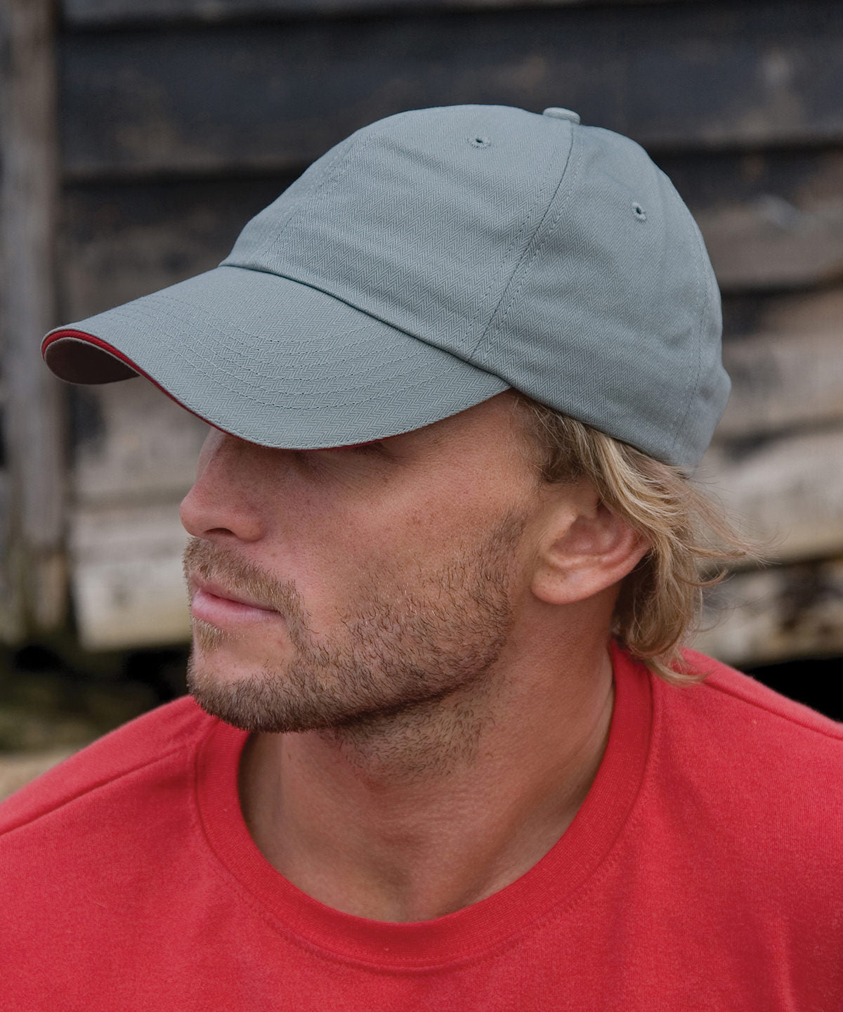 Result Headwear Herringbone Cap Low Profile Sandwich Peak Adjustable Buckle