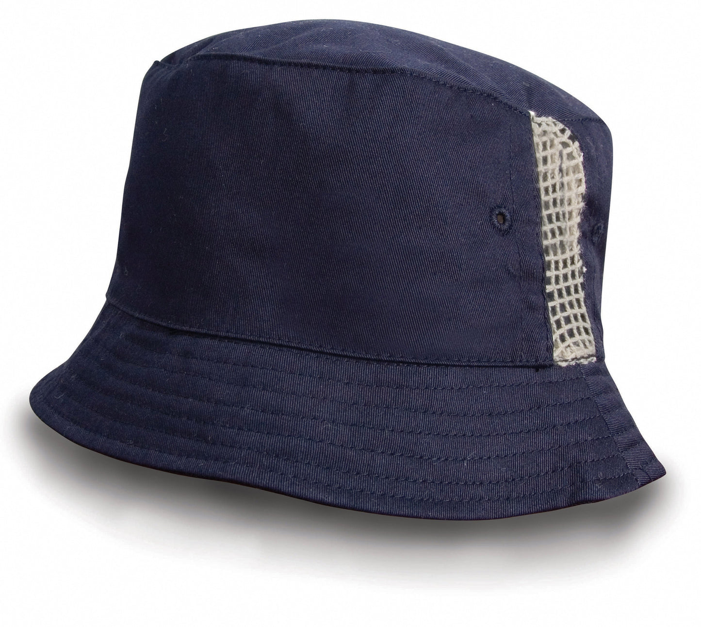 Result Headwear Deluxe Washed Cotton Bucket Hat with Mesh Panels - One Size