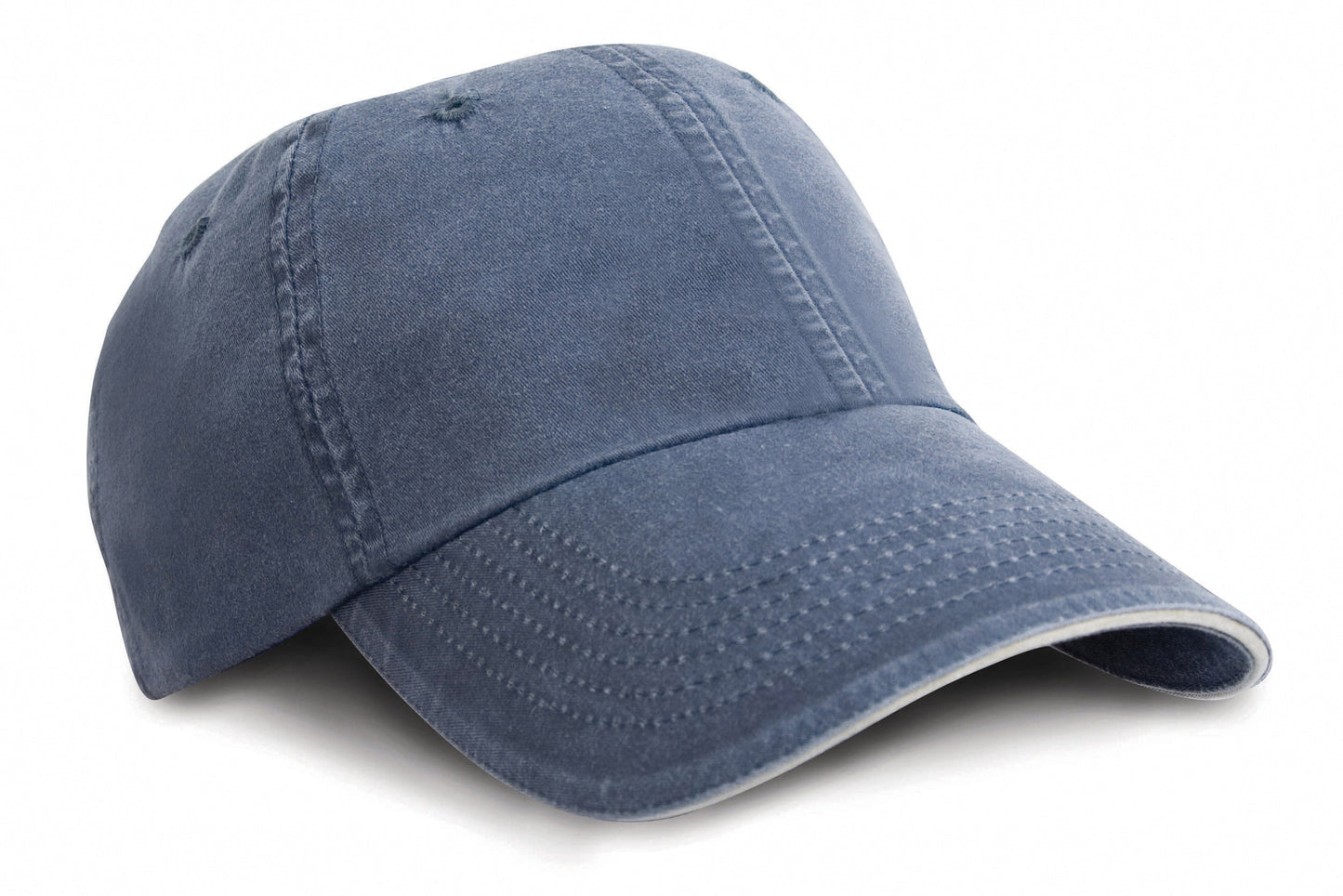 Result Headwear Washed Cotton Cap with Sandwich Peak and Adjustable Buckle