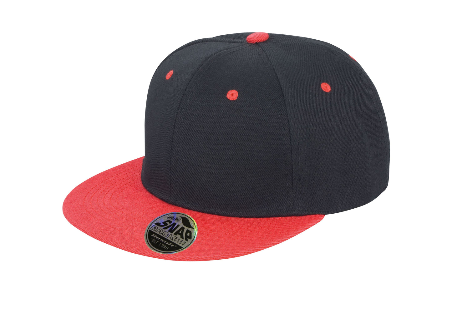 Result Headwear Bronx Flat Peak Snapback Cap Dual Colour Retro Style