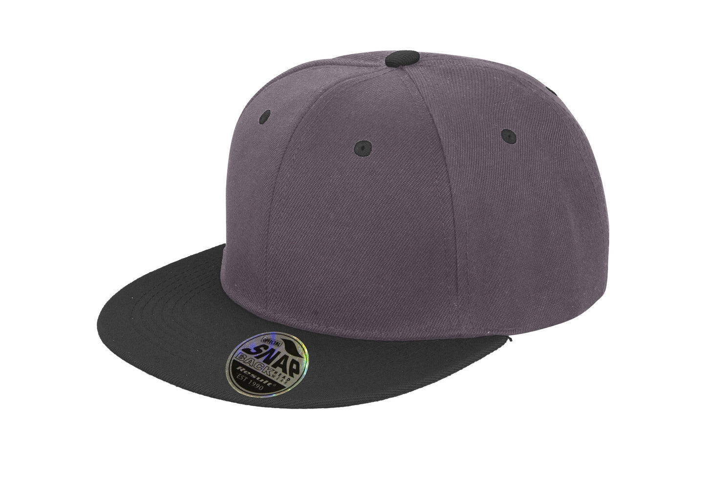Result Headwear Bronx Flat Peak Snapback Cap Dual Colour Retro Style