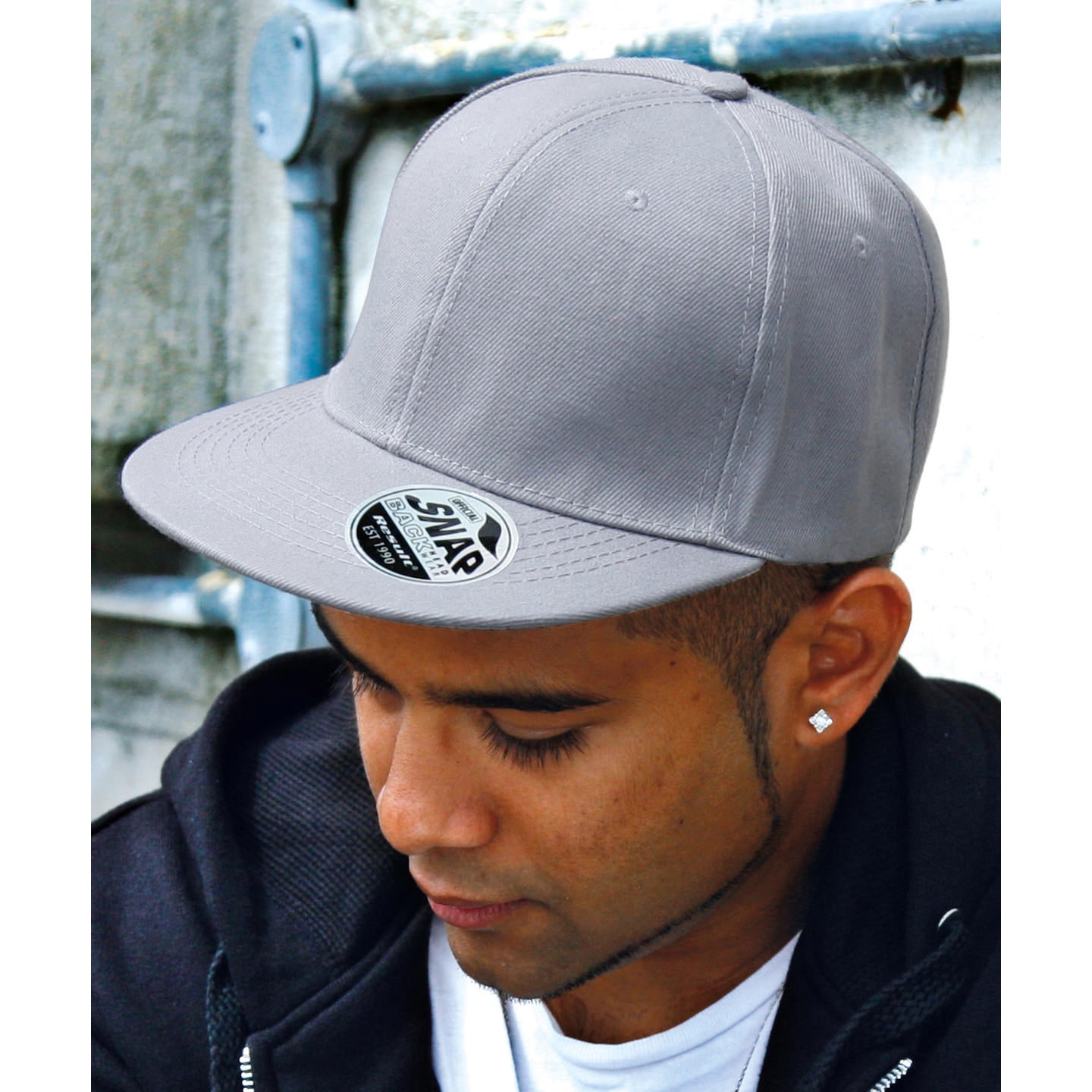 Result Headwear Bronx Flat Peak Snapback Cap Retro Style Adjustable One Size