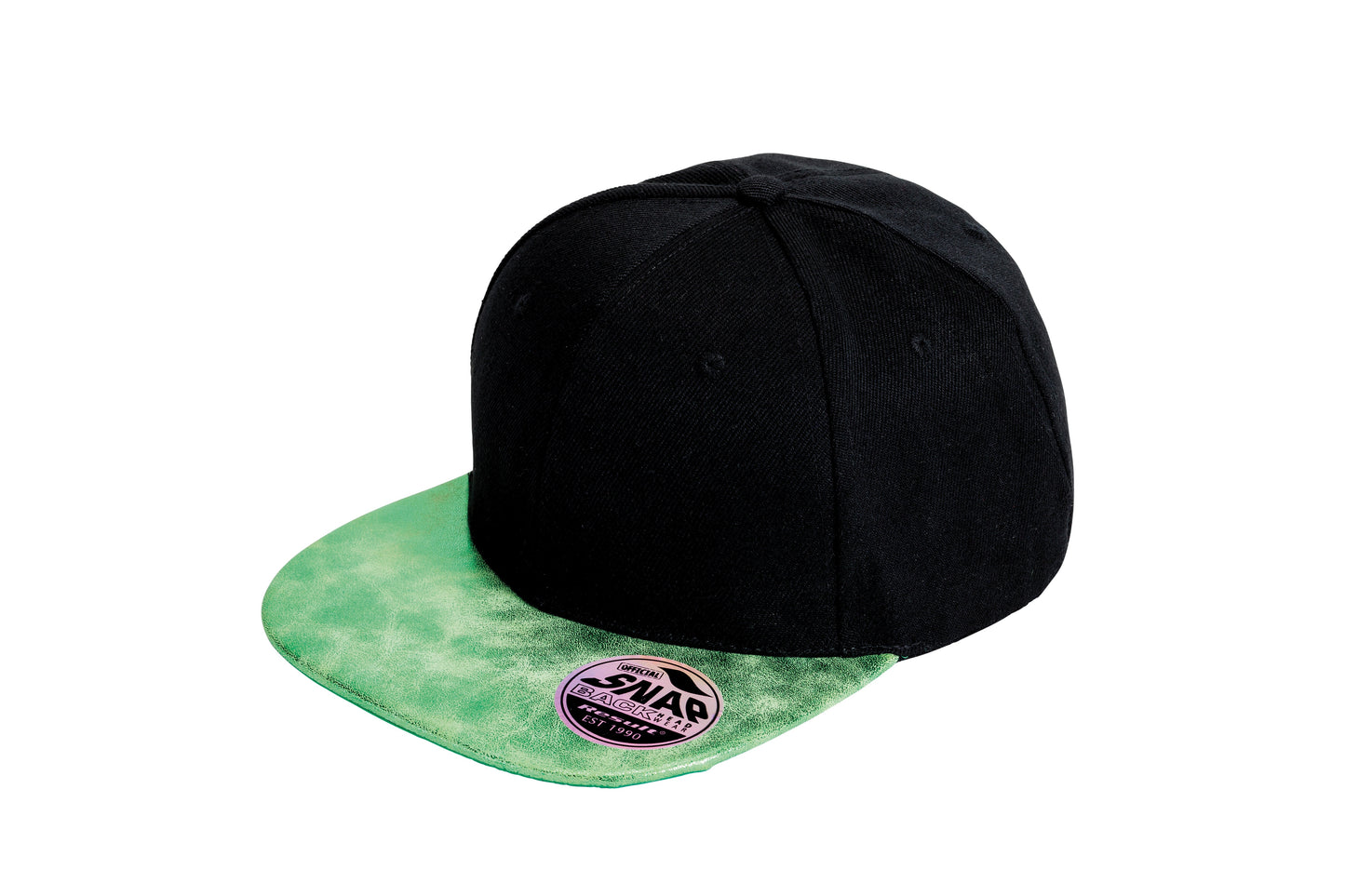 Result Headwear Bronx Glitter Flat Peak Snapback Cap Adjustable 6 Panel