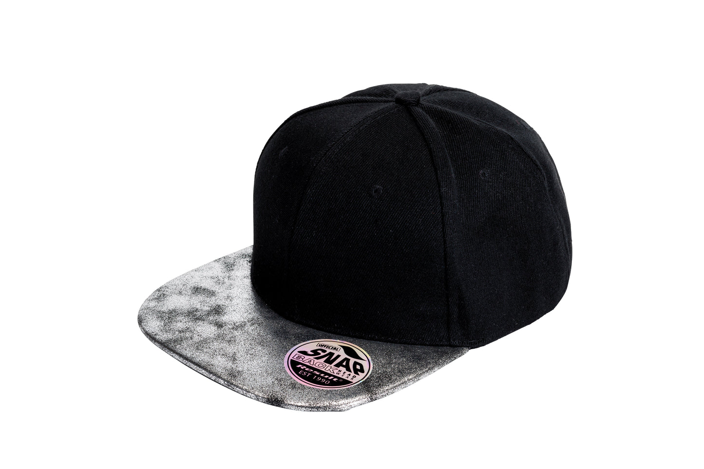 Result Headwear Bronx Glitter Flat Peak Snapback Cap Adjustable 6 Panel