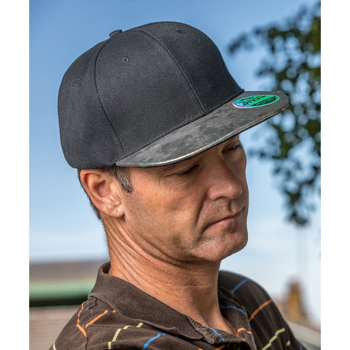 Result Headwear Bronx Glitter Flat Peak Snapback Cap Adjustable 6 Panel