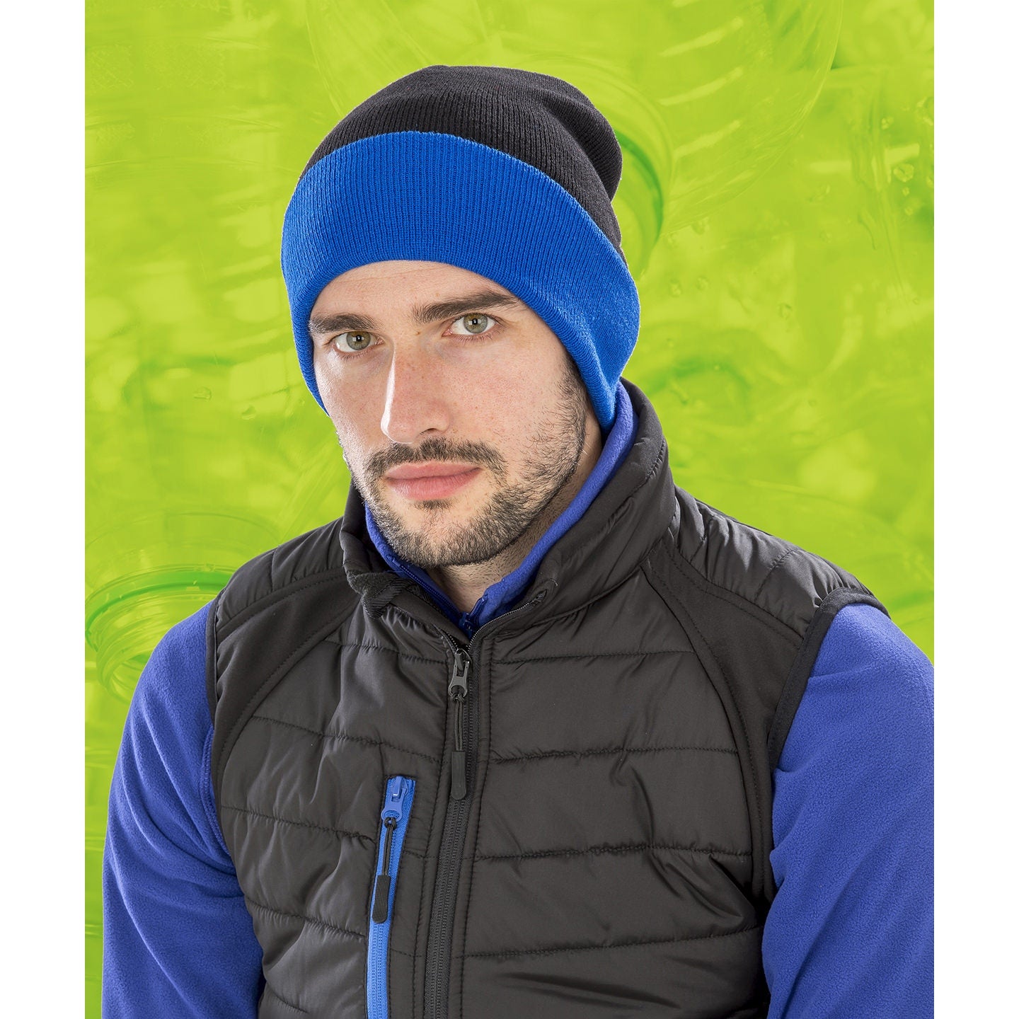 Result Recycled Compass Beanie 50% Recycled Materials Soft Knit Warm Cuff
