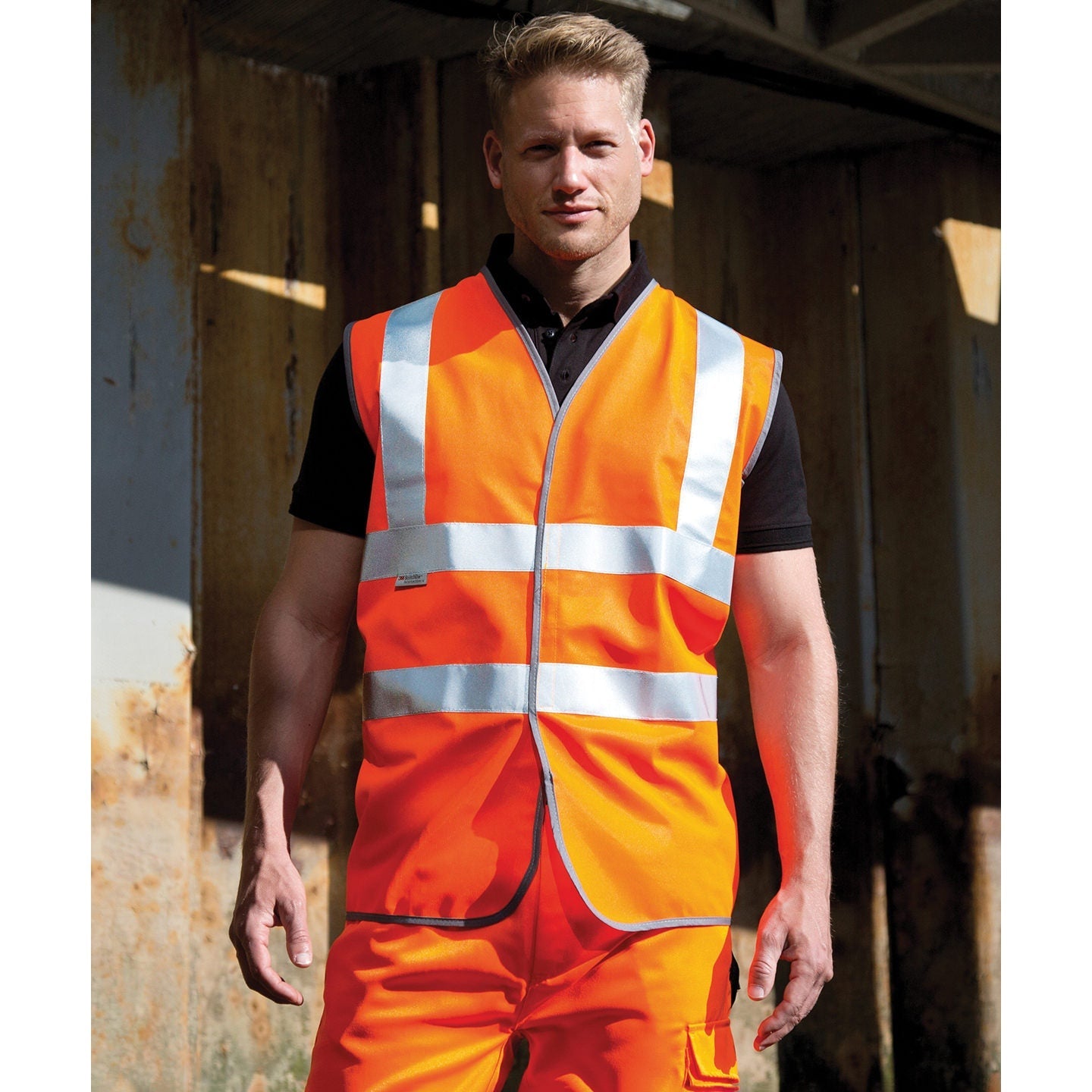 Result Safeguard High-Visibility Safety Vest EN ISO 20471 Class 2 Orange/Yellow