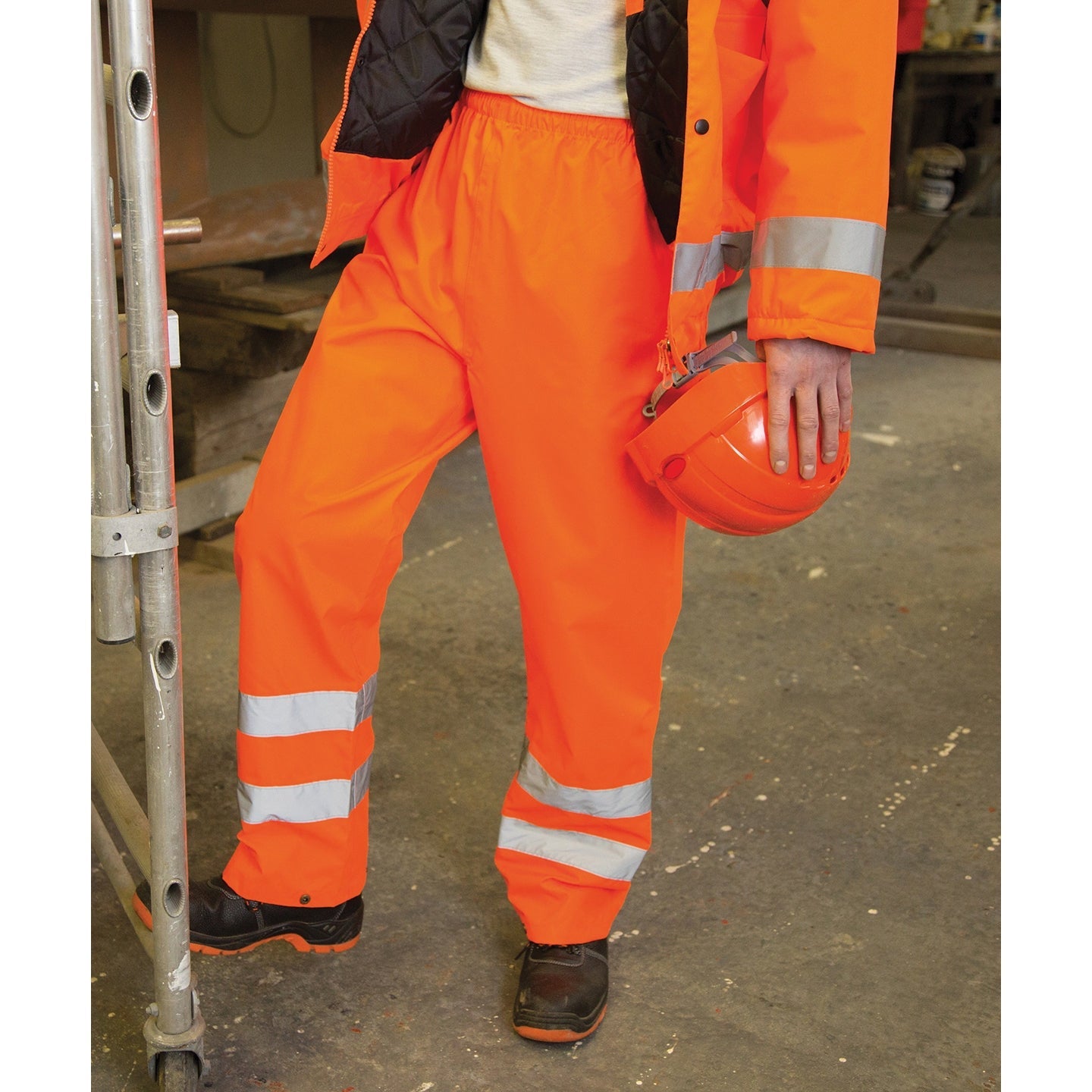 Result Safeguard High-Viz Waterproof Trousers with Reflective Bands, Class 1