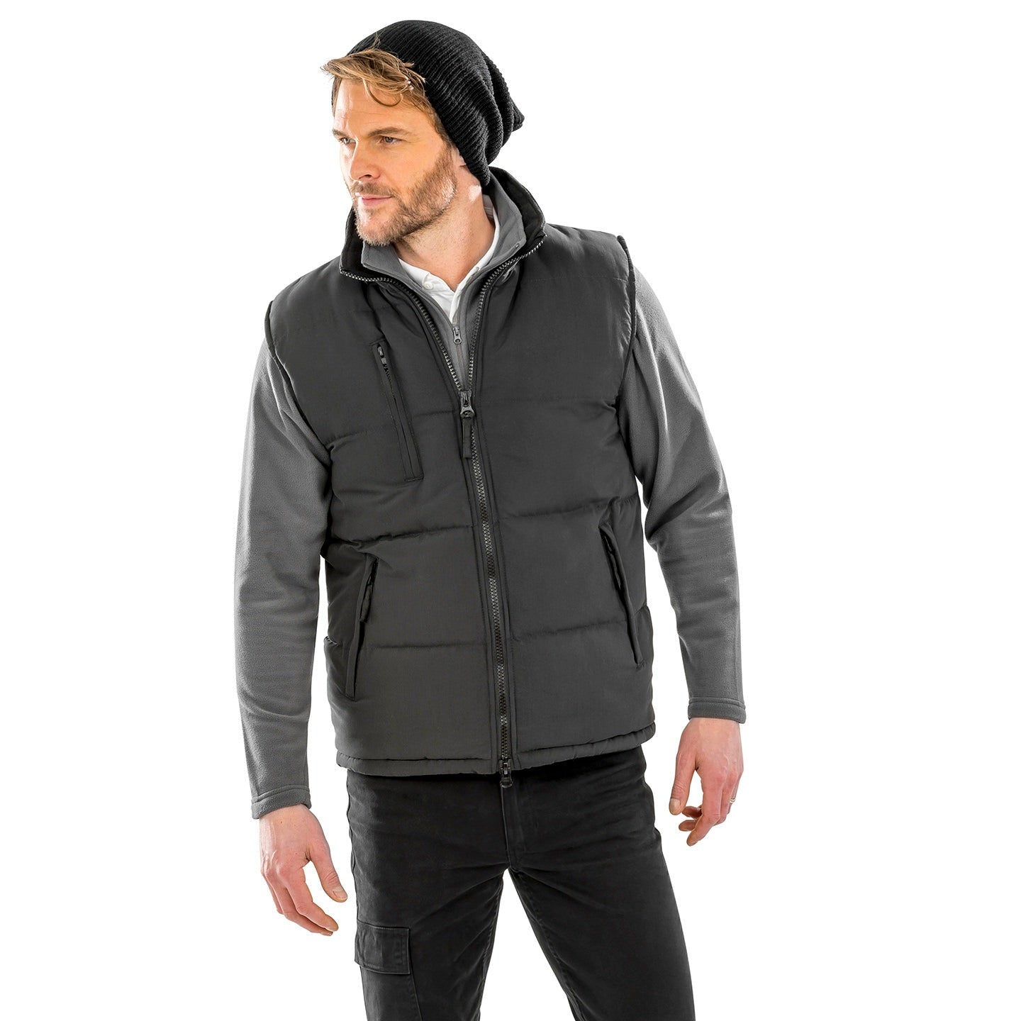 Result Ultra Padded Bodywarmer with Concealed Hood, Windproof & Water Repellent