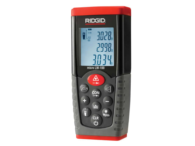 RIDGID Micro LM-100 Laser Distance Measure 50m LCD Backlit Accurate Tool