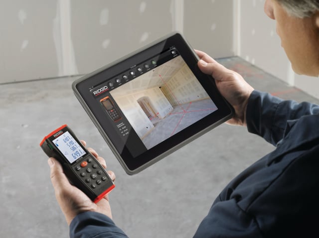 RIDGID Micro LM-400 Laser Distance Measure 70m Bluetooth Backlit Display