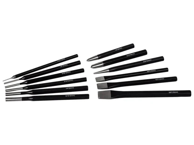 Roughneck 12 Piece Punch & Chisel Set Chrome-Vanadium Steel Tools