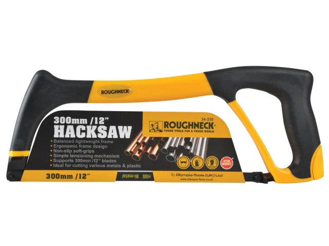 Roughneck R12H Heavy-Duty Hacksaw 300mm Ergonomic Frame Non-Slip Grip
