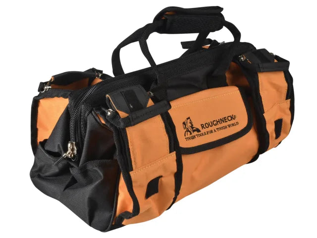 Roughneck 41cm Wide Mouth Tool Bag Heavy-Duty with 19 Pockets and Straps
