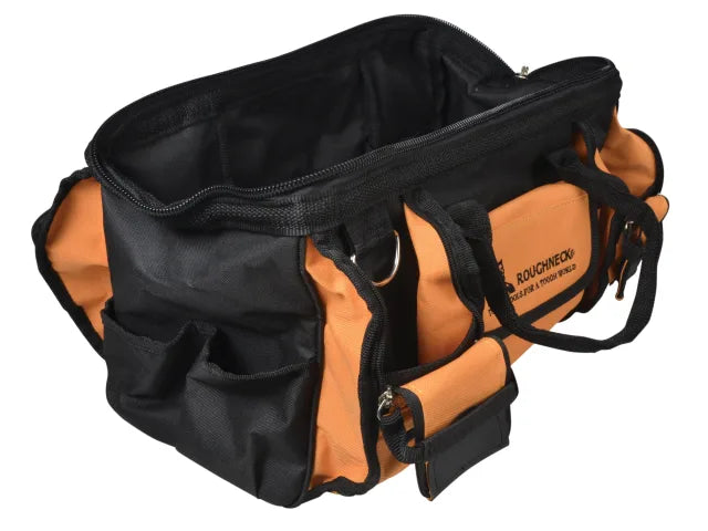 Roughneck 41cm Wide Mouth Tool Bag Heavy-Duty with 19 Pockets and Straps