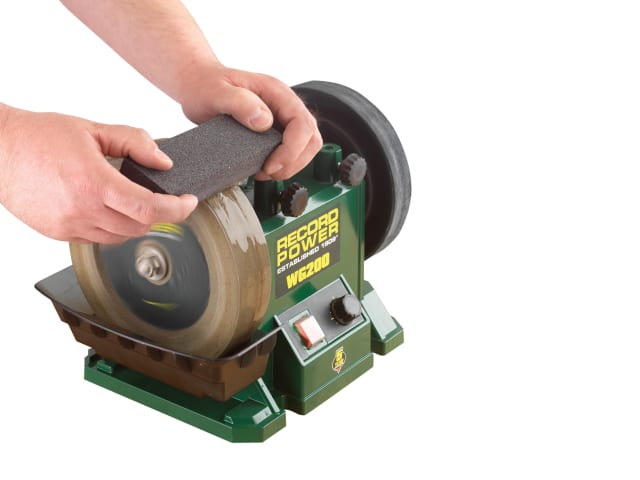 Record Power WG200 200mm Whetstone Grinder 160W Adjustable Torque & Accessories