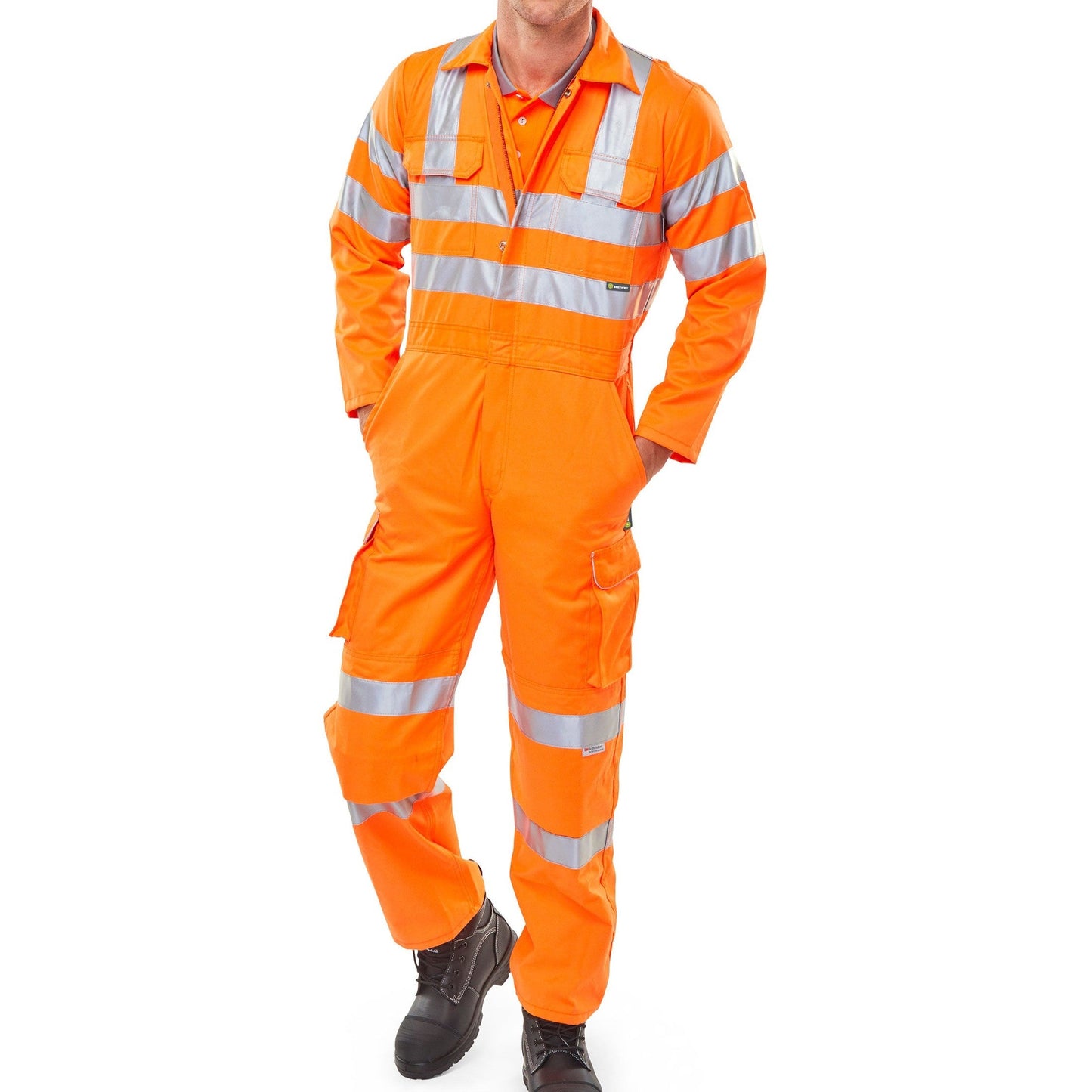 Beeswift Hi-Vis Rail Spec Coverall 270gsm Class 3 Reflective Teflon Treatment